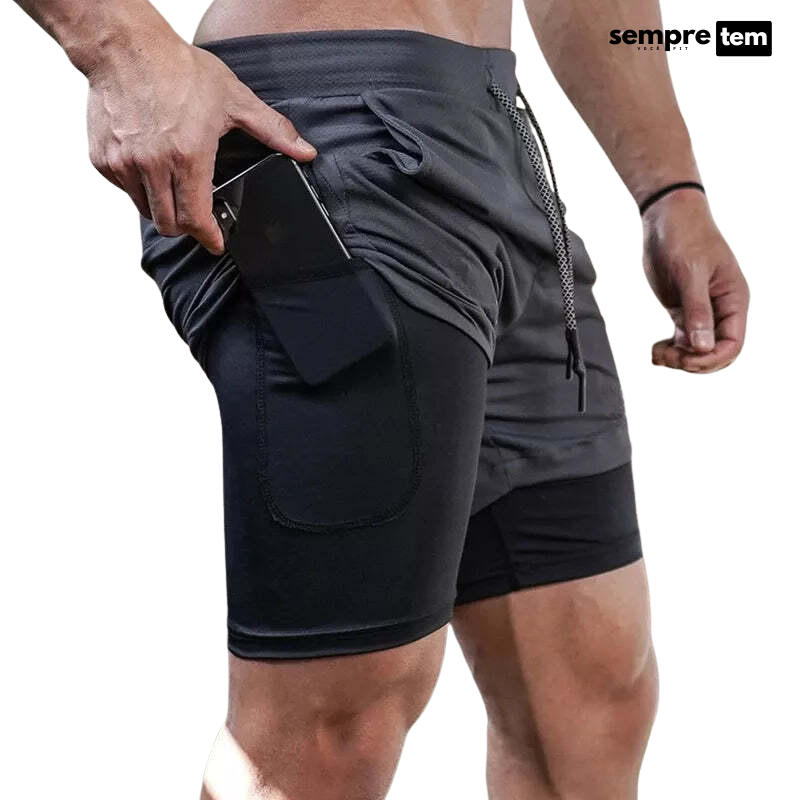 Shorts de Compressão 2 em 1 para treino - Sempre Fit